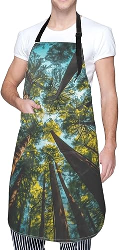 Miniatura 2 de Waterproof Apron With 2 Pockets,Kitchen Chef Aprons Bibs For Cooking Baking Painting Gardening Grooming