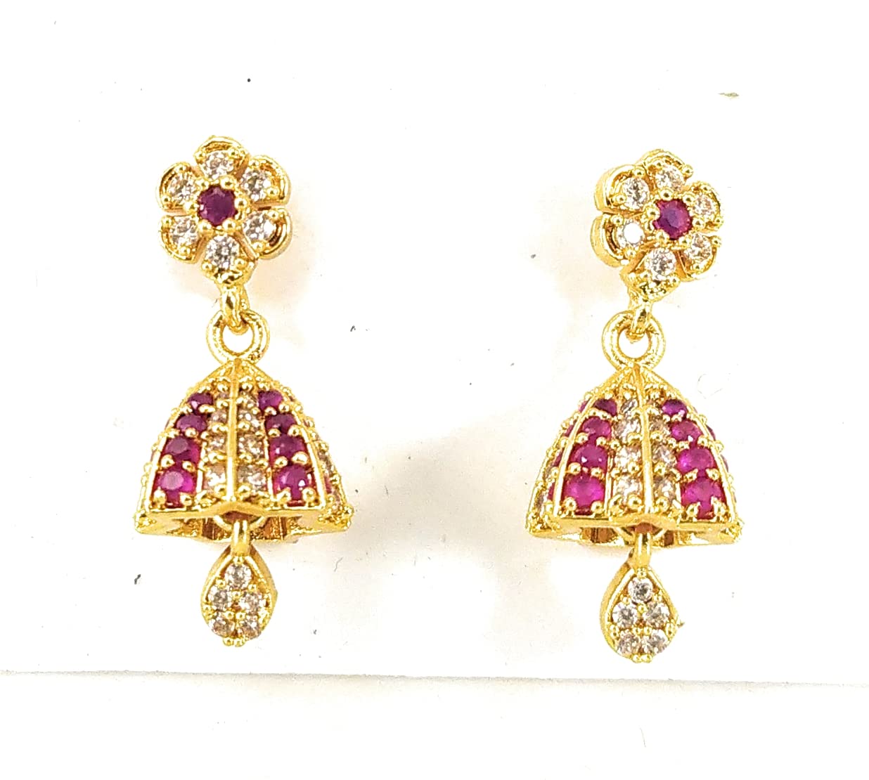 AFJ GOLD One Gram Gold Plated Stone Earring for Women And Girls (B07WN7GRR7) Amazon Price History, Amazon Price Tracker