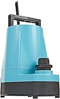 Vista 11 de Little Giant 5-MSP 115-Volt, 1/6 HP, 1200 GPH, Bomba de utilidad manual de aluminio, cable de 10 pies, azul, 505000
