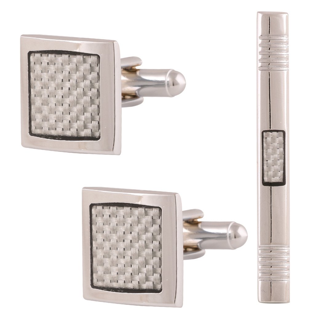 Cufflinks For Men And Tie Pin Set Silver Black Colour For Office Corporate Party French Cuff Shirts Shirt Suit Blazer In A Gift Box Tstzzsilset508