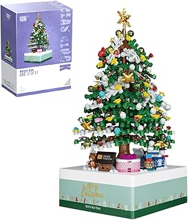 LOZ Mini Blocks 1237 Christmas Tree Music Box Building Block Kit, Merry Christmas Santa Building Toy Gift for Adults 6+ Kids, A Great Holiday Present Idea for Christmas, New 2022 (506 Pieces)