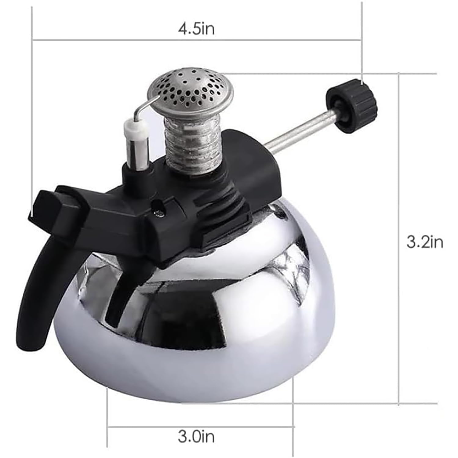 Bruciatore a butano, bruciatore Bunsen da laboratorio, dimensioni della fiamma regolabile, temperatura massima 1300 ℃, ideale per riscaldare, cucinare, saldare