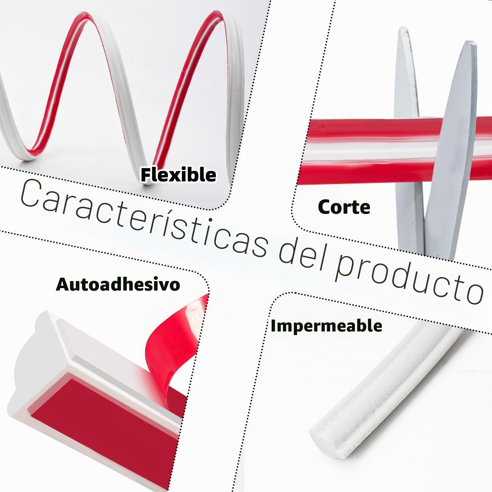 Molduras Pared Autoadhesivas 2,5m - Moldura Decorativa PVC para Paredes y Techos, Borde Flexible para Muebles y Suelos, Pintable & DIY (12mm)