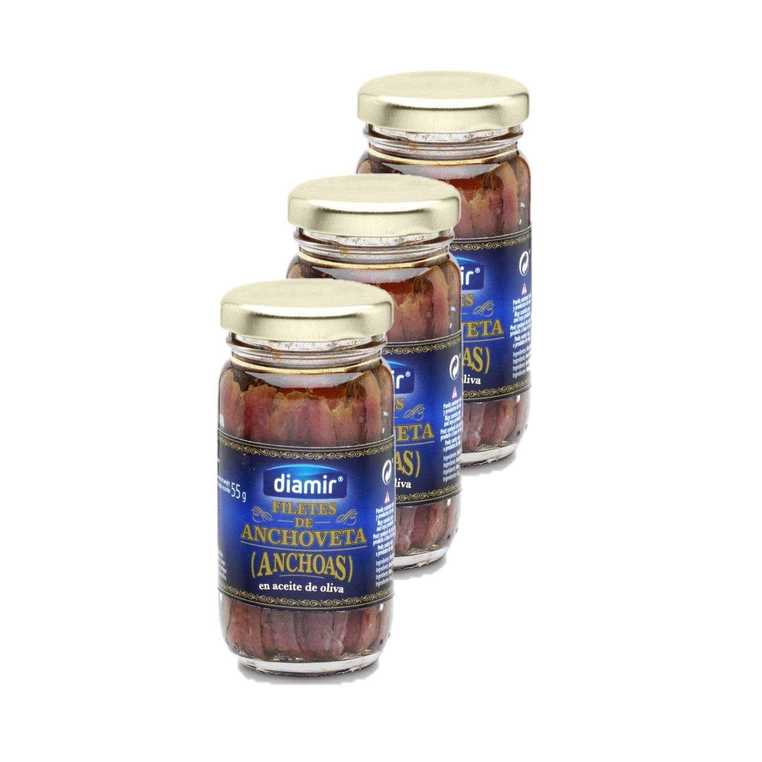 Lot 3x Filet anchois à l'huile olive - Bocal 90g