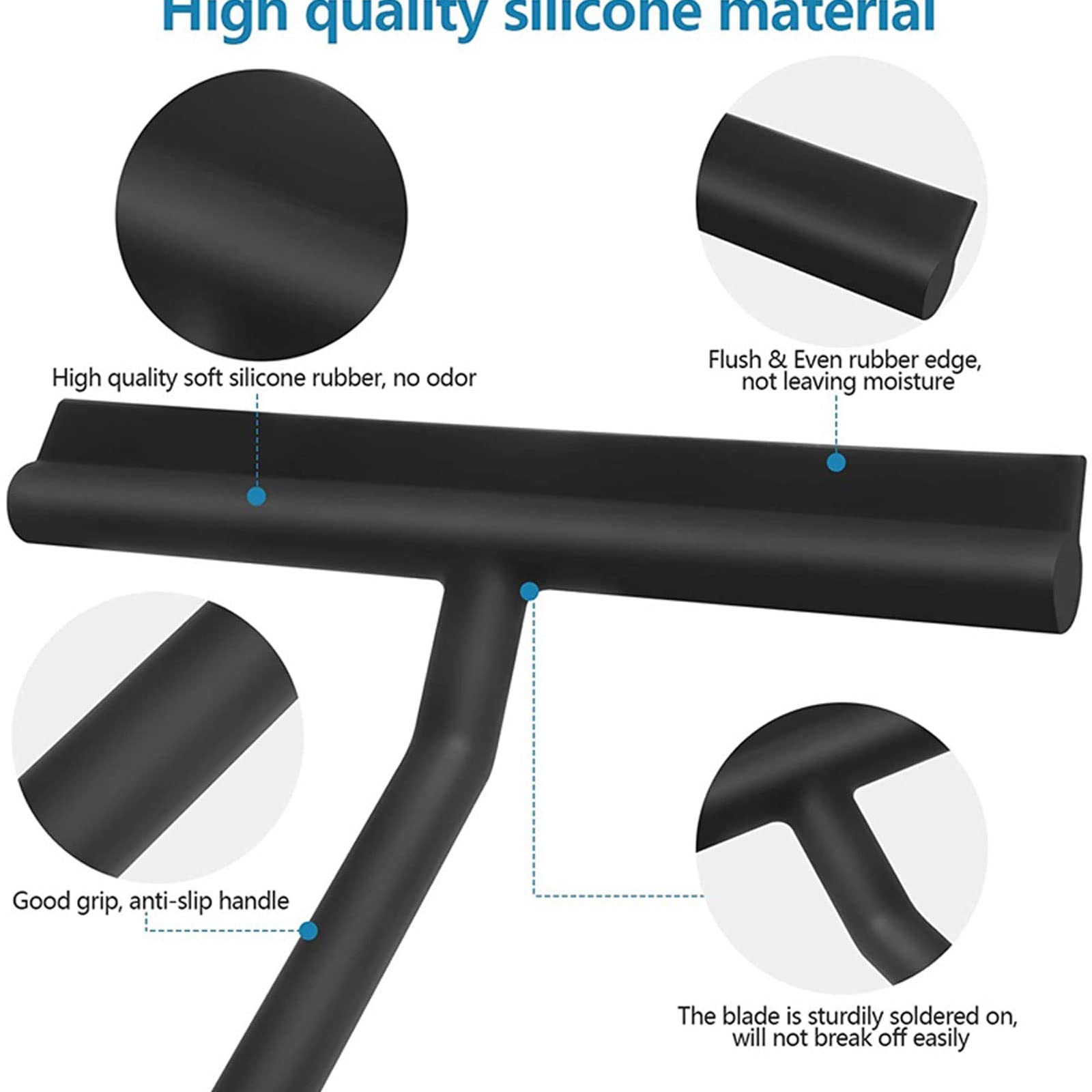 Rasquetas para Ducha, Escobilla de Ducha Manual una Cara con Soporte Silicona for Vidrio y Espejo baño