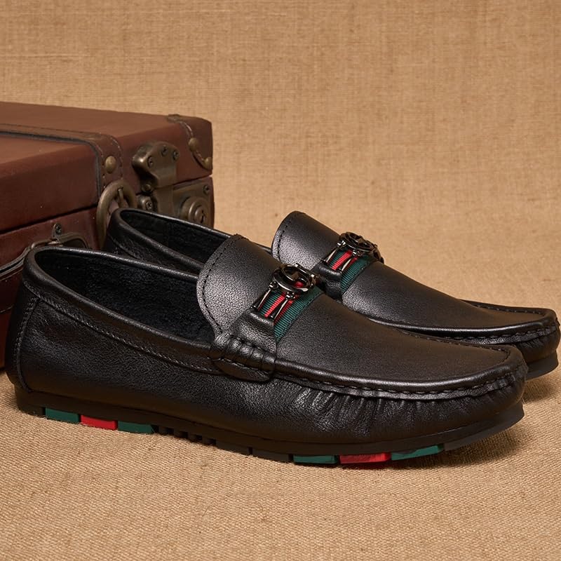 Men's Casual Loafers Patent Leather Formal Oxford Slip On Dress Shoes Lightweight Retro Casual Flats Loafers for Daily Walking Business Shoes3