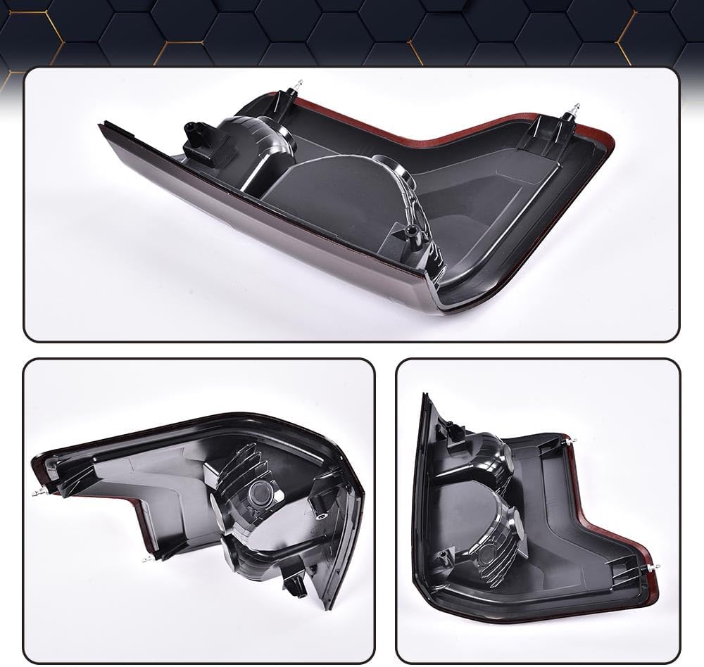 PIT66 Tail Lights Assembly Compatible With Ford F150 2015-2017 Smoky Lens Rear Lights Brake Lamps Drive & Passenger Side 【FL3Z13405A-PFM, FO2800239, FL3Z13404A-PFM, FO2801239 】
