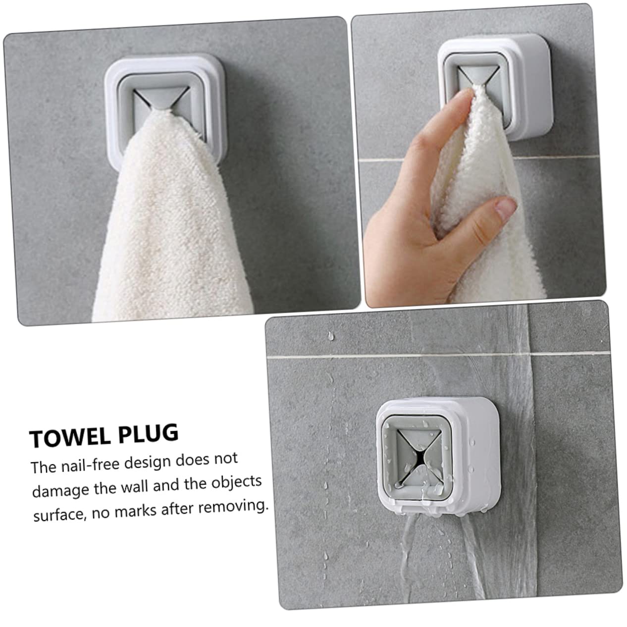 Beatifufu 4pcs Punch Wall-Mounted Towel Holders for Bathroom Kitchen Material Easy to Install No Damage to Walls Towel Organizer for Clutter Spaces