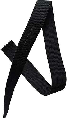 Miniatura 5 de Leline's Bobina elástica de 1 pulgada x 5 yardas, banda elástica de punto para coser, color negro