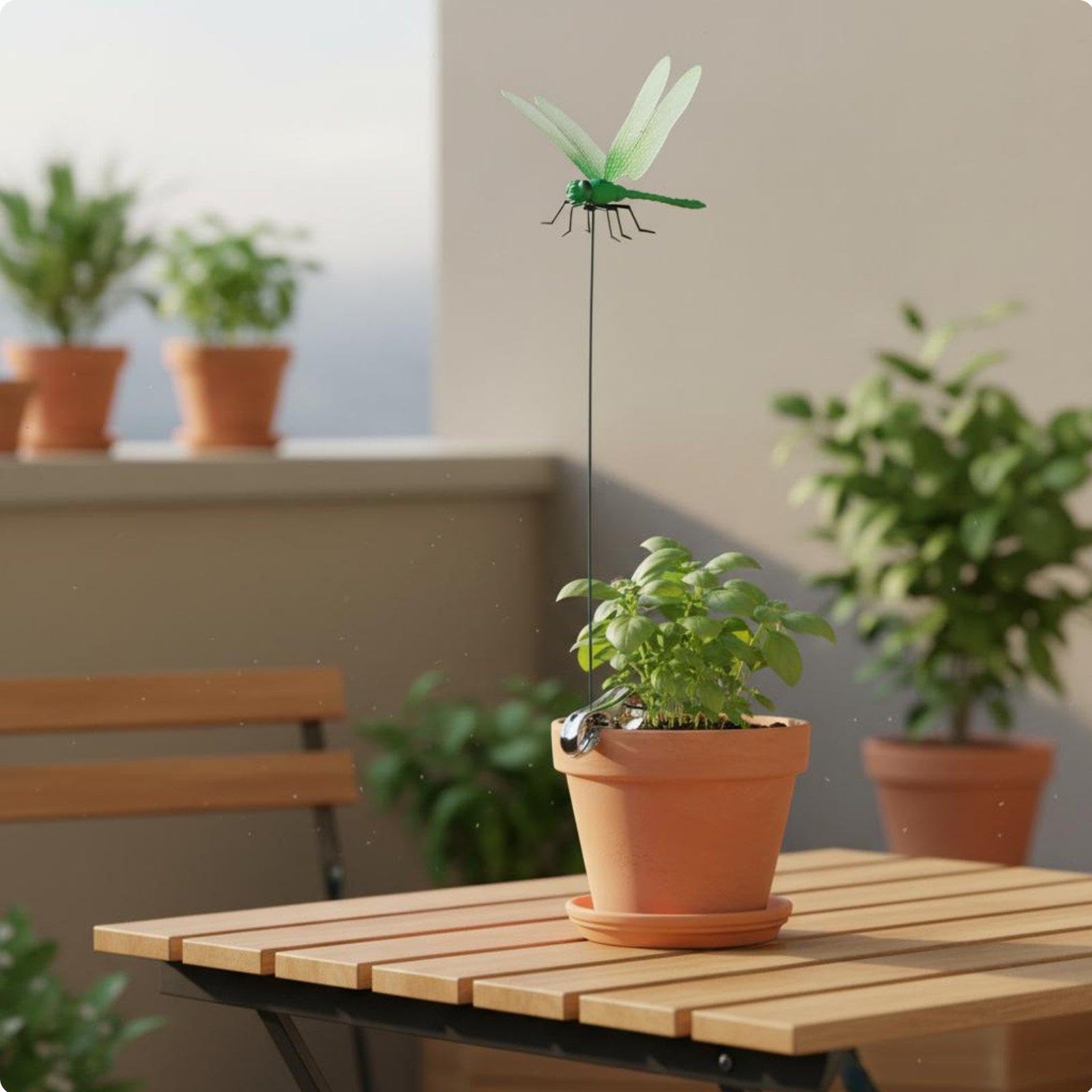 Dragonfly Garden Decor Lifelike Design Dragonfly Plant Clipd Realistic Appearance for Gardeners, Flower Beds, Potted Plants, Balcony Green-image-20