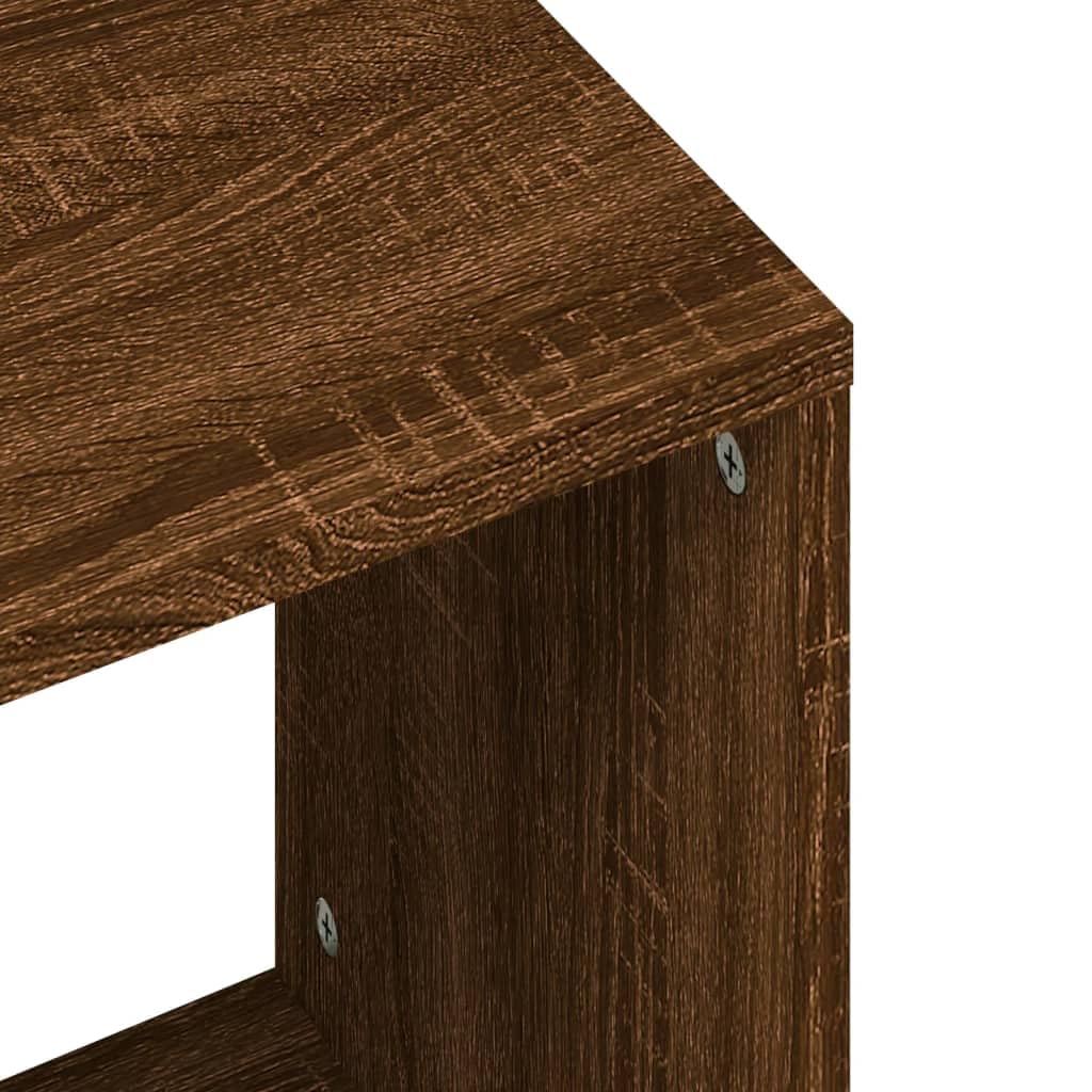 Mesas Bajas nido 2 piezas roble marrón madera de ingeniería mesa auxiliar para sala de estar, dormitorio, casa, mesa auxiliar