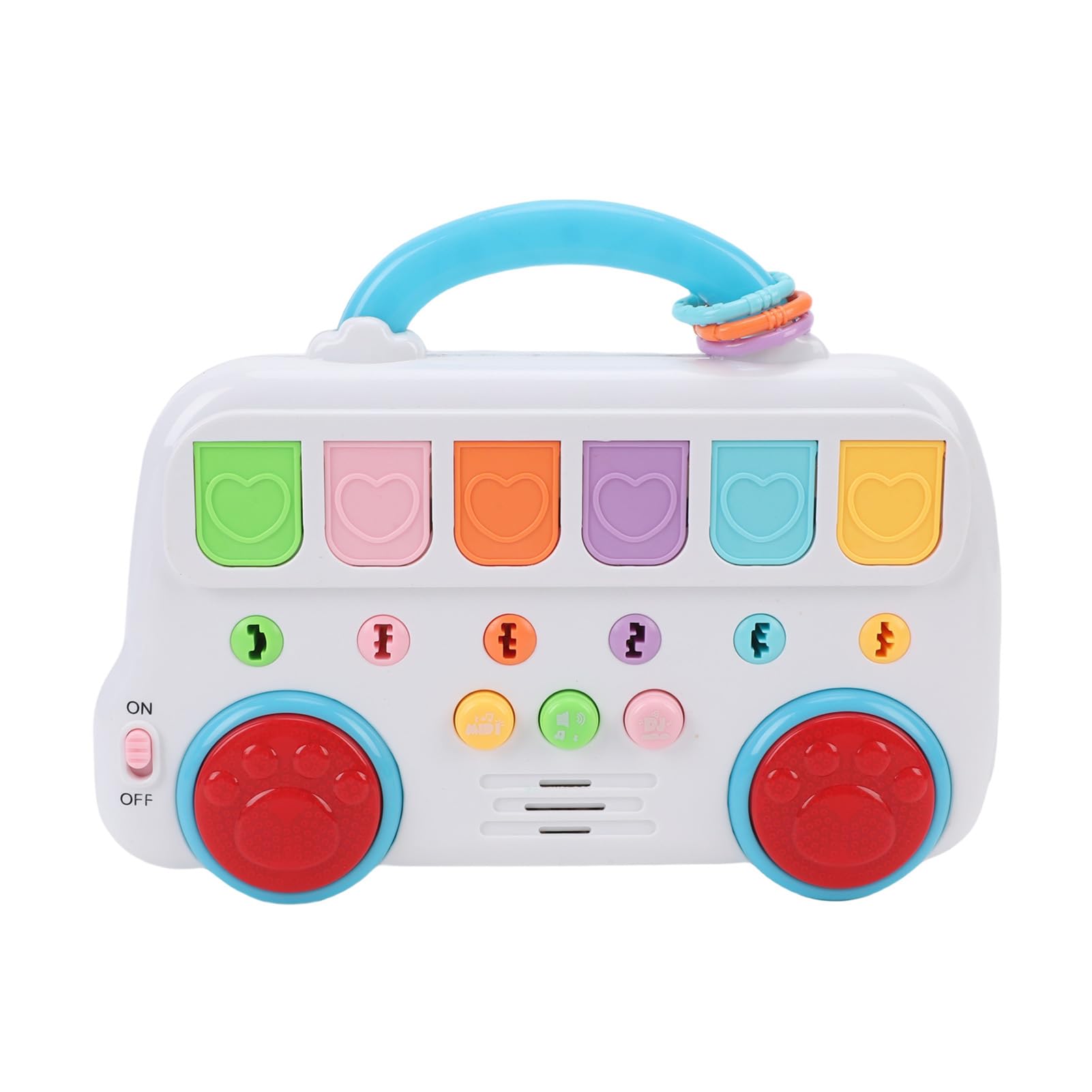 Generic Key Animal Bus Shape Interactive Toy Kids Baby Sensory Cause and Effect Musical Early Learning Tool Applicable for Children over 3 Years Old, Plastic