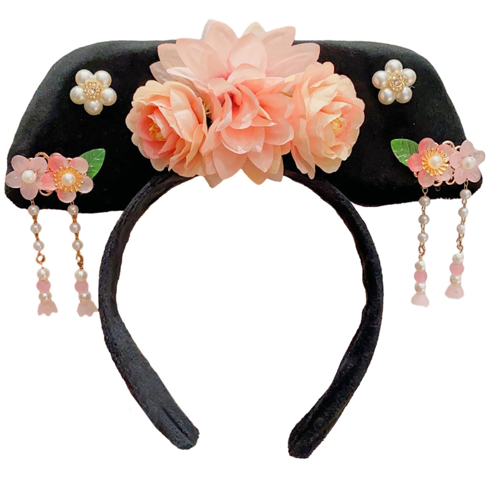 Fentency Chinese Princess Hairbands Traditional Headbands Princess Headpiece Costume Chinese Princess Qitou with Flower