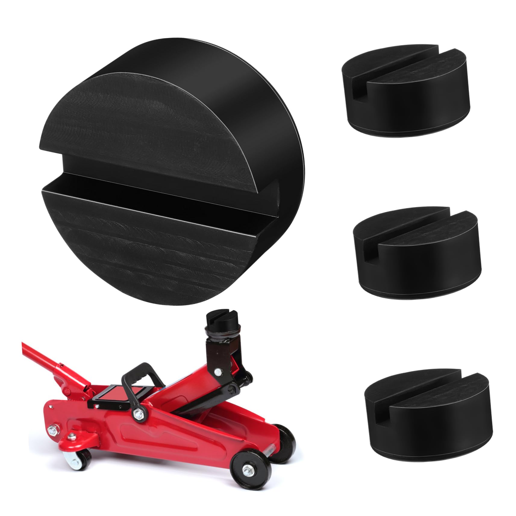TOPBATHY 3 Set Blocco Di Gomma Veicolo Jack Pad Cavalletto Gomme Cuscinetto Del Martinetto Del Carrello Tampone Di Saldatura Per Presa Per Cric Per Auto Gomma Da Cancellare Nero 4 Pezzi * 3