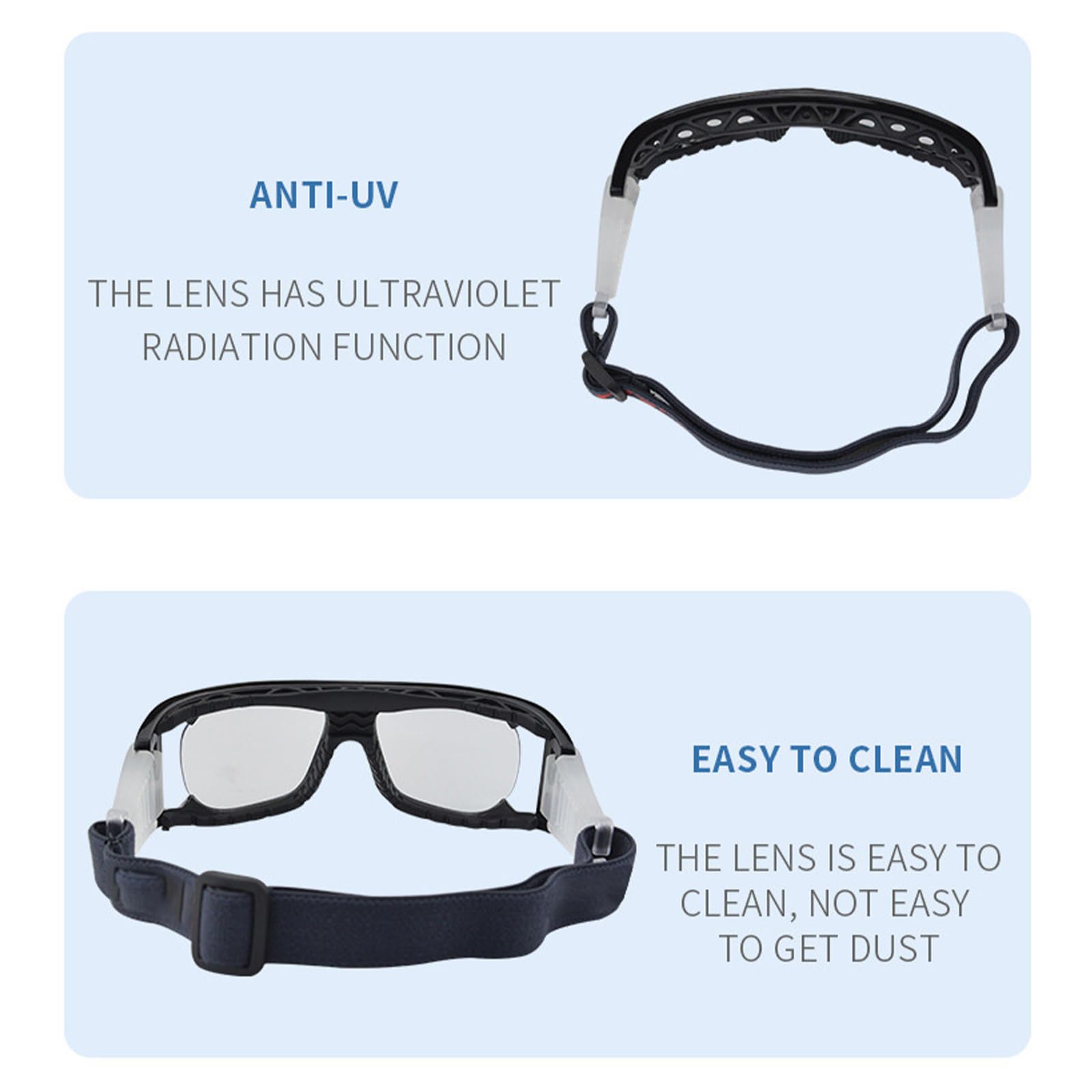 Gafas deportivas protectoras con correa ajustable para baloncesto, fútbol, deportes, lentes reemplazables