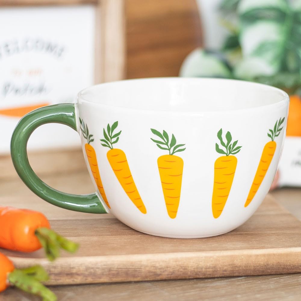Carrot Patch Design Teacup Ceramic & Dolomite Boxed Tea Cup Gift Mug