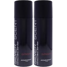 Jacques Bogart Silver Scent Intense for Men - 6.66 oz Body Spray Pack of 2