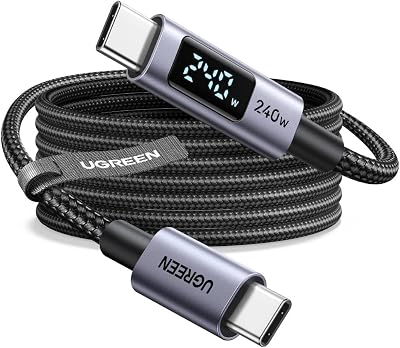 UGREEN 240W USB C Cable with Digital Display PD3.1 100W Fast Charging 10FT