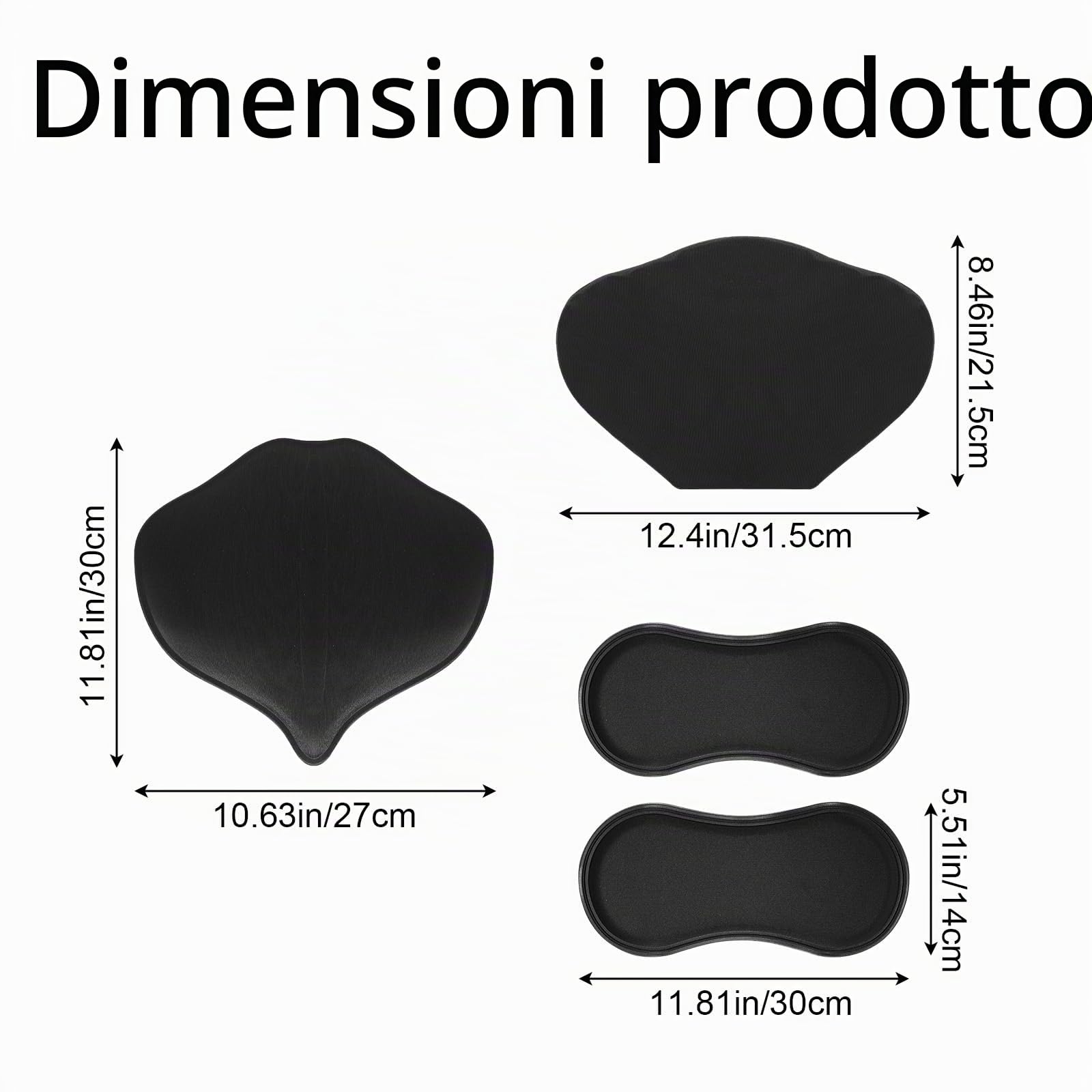 Lyreh 4pz Set Tavola Compressione Addominalei Laterali, Protezioni Laterali Schiuma Lipo con Pannello Compressione Addominale Piatto e Pannello Posteriore Modellante Lombare(Nero)