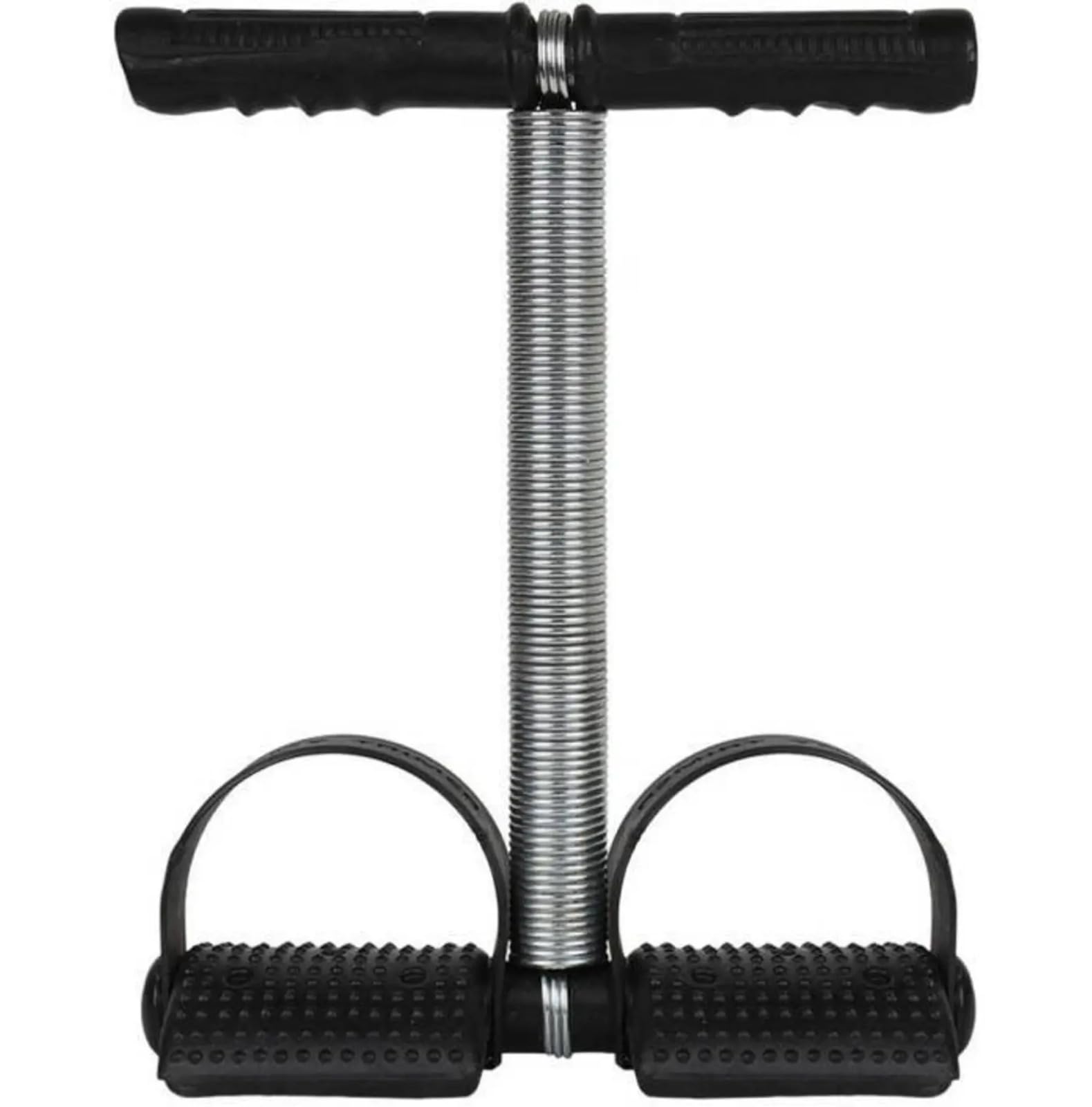 Tummy Trimmer Resistance Spring single Exerciser with Foot Pedals for Men & Women | Full Body Workout Equipment for Home Gym | Abdominal Muscle Toner, Chest Expander, Arm, Leg & Waist Fitness Exercise Machine | Black-image-48