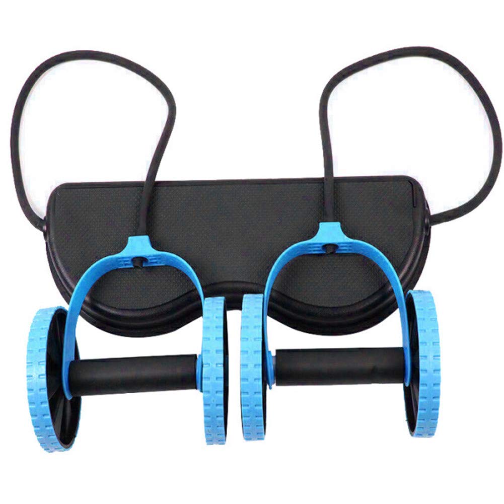 Rullo Addome Ab Roller Dou Fitness Trainer - 2 Ruote - Blu - Nuovo