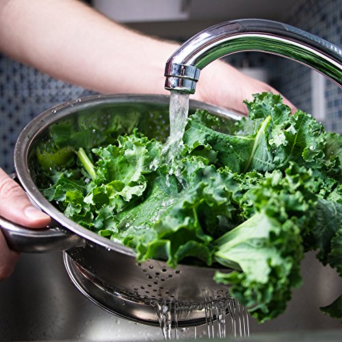 Kÿchen Rust Proof Stainless Steel Kitchen Colander For Straining, Steaming, Draining & Rinsing (11- Inch) #TOP2