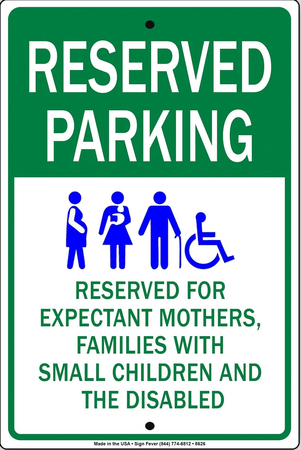 Reserved Parking For Expectant Mothers Families Metal Sign Handicap Parking Sign
