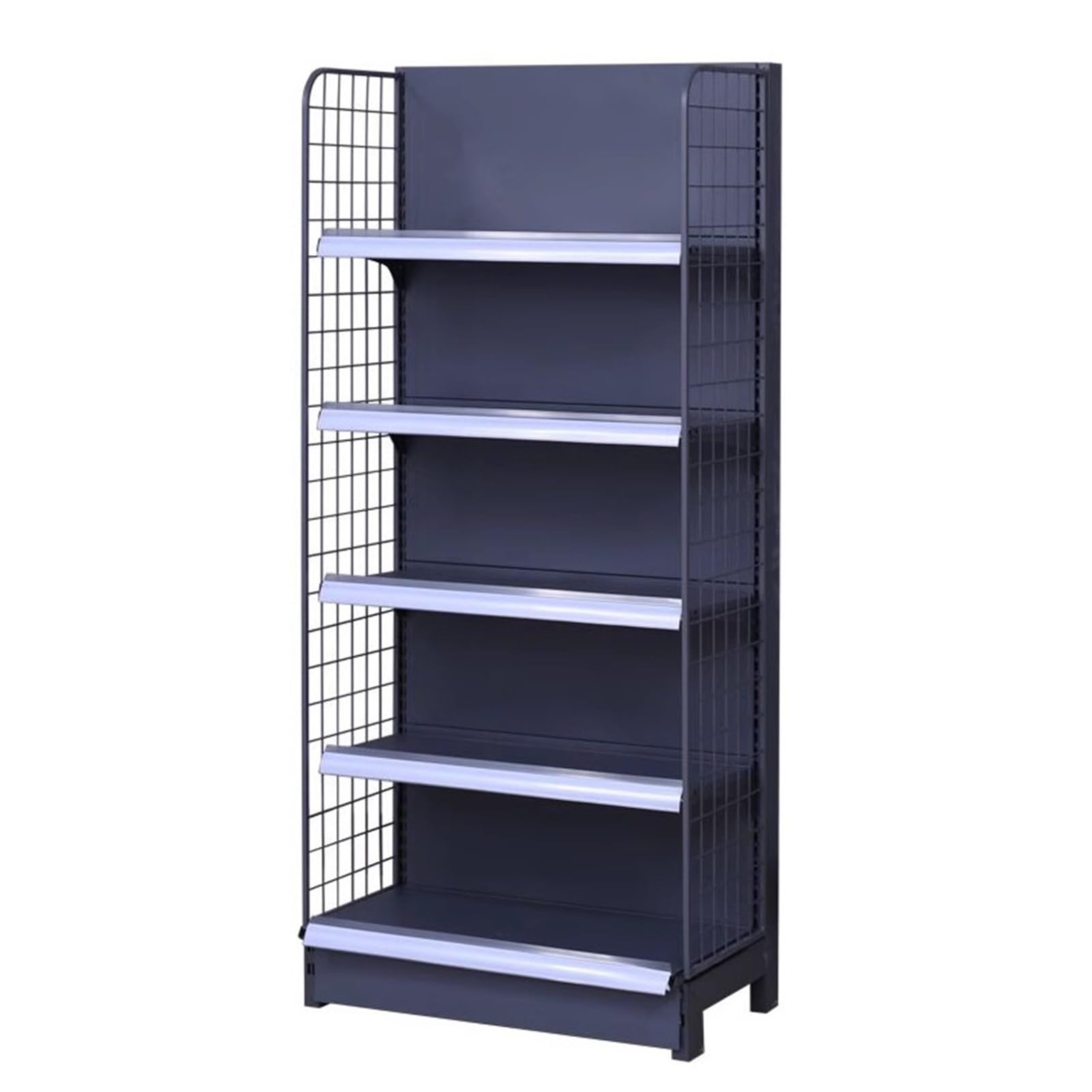 Scaffali in metallo resistente – Scaffale da pavimento per supermercati e cucine, espositore durevole per nizzare e massimizzare lo spazio