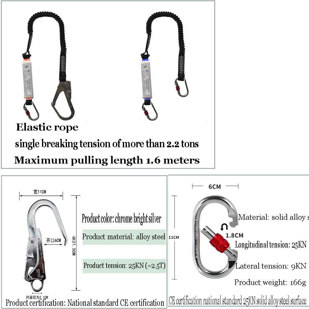 Auffanggurt, Ganzkörper-Absturzsicherung Sicherheit 5-Punkt-Anpassung Internationaler Standard Hochfestes Polyester Arbeiten in der Höhe Outdoor-Rettung (Gelb C) (Gelb B)