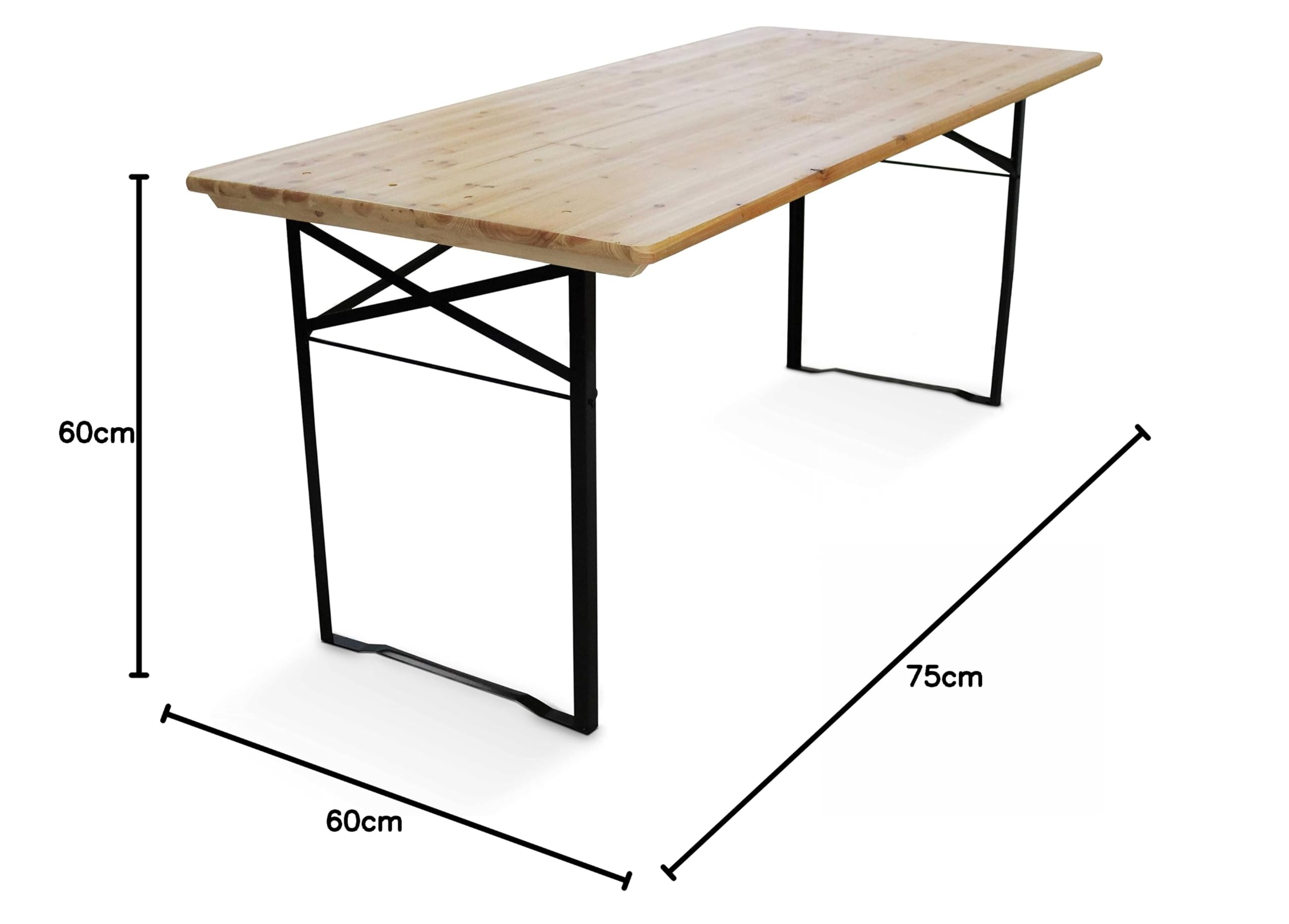 MobEventPro Table en Bois 180 cm Brasserie Pieds pliants