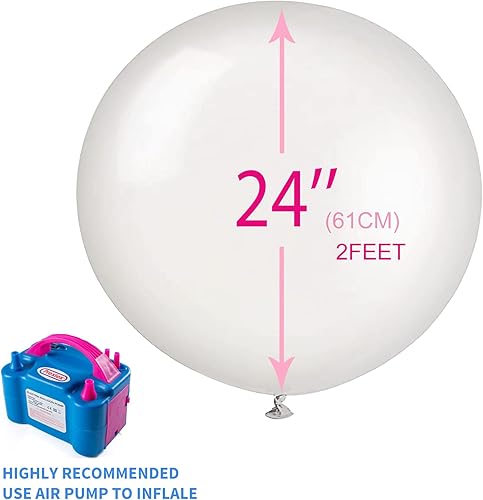 Miniatura 7 de Globos transparentes para rellenar globos grandes translúcidos de 24 pulgadas, 5 globos gigantes, globos gigantes, globos redondos grandes de látex