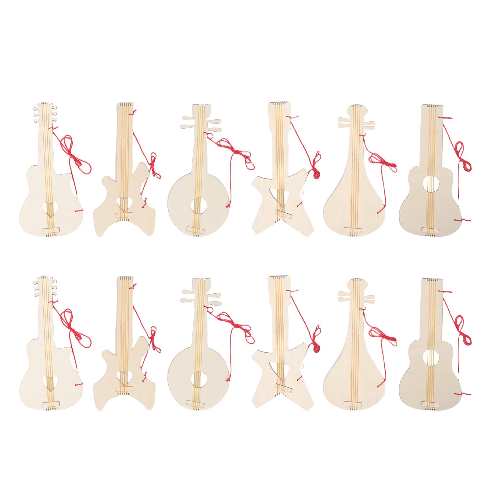 Découpes d'instruments de musique vierges en bois lisse pour peinture