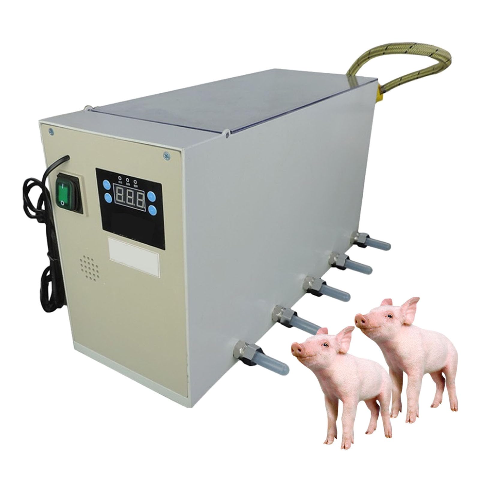 Alimentador De 10 Tetinas,máquina De Alimentación Automática Inteligente De Temperatura Constante,fuente De Sonido Simulada para Cerdas,alimentador De Lechones,puede Atraer Lechones Para Amamantar
