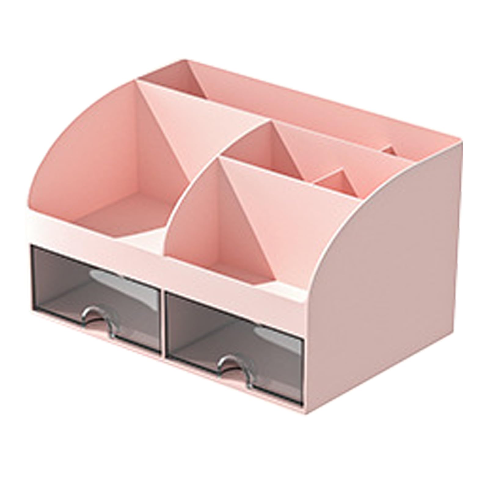Desktop Storage Box Transparent Drawer Desktop Pen Pencil Card Holder Plastic Drawers Storage Makeup Drawer Organiser Stationery Desk Storage Box for Home Cosmetics Jewelry (Pink)
