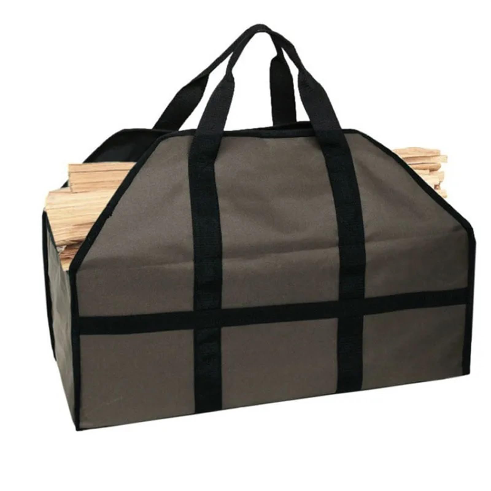 VAYEODEYU Outdoor Canvas Firewood Storage Bag for Camping Barbecue Stove Multicolor(Khaki)