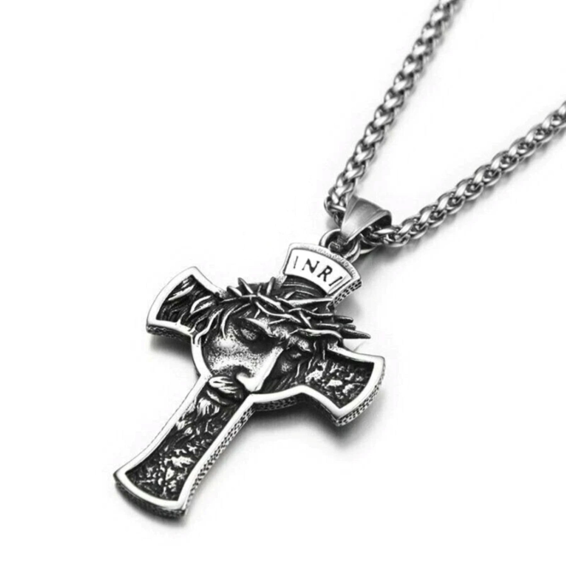 Jesus Cross Pendant, Stainless Steel Vintage Design Locket For Men, Religious Men Pendant, Cross Locket Gift For Boys
