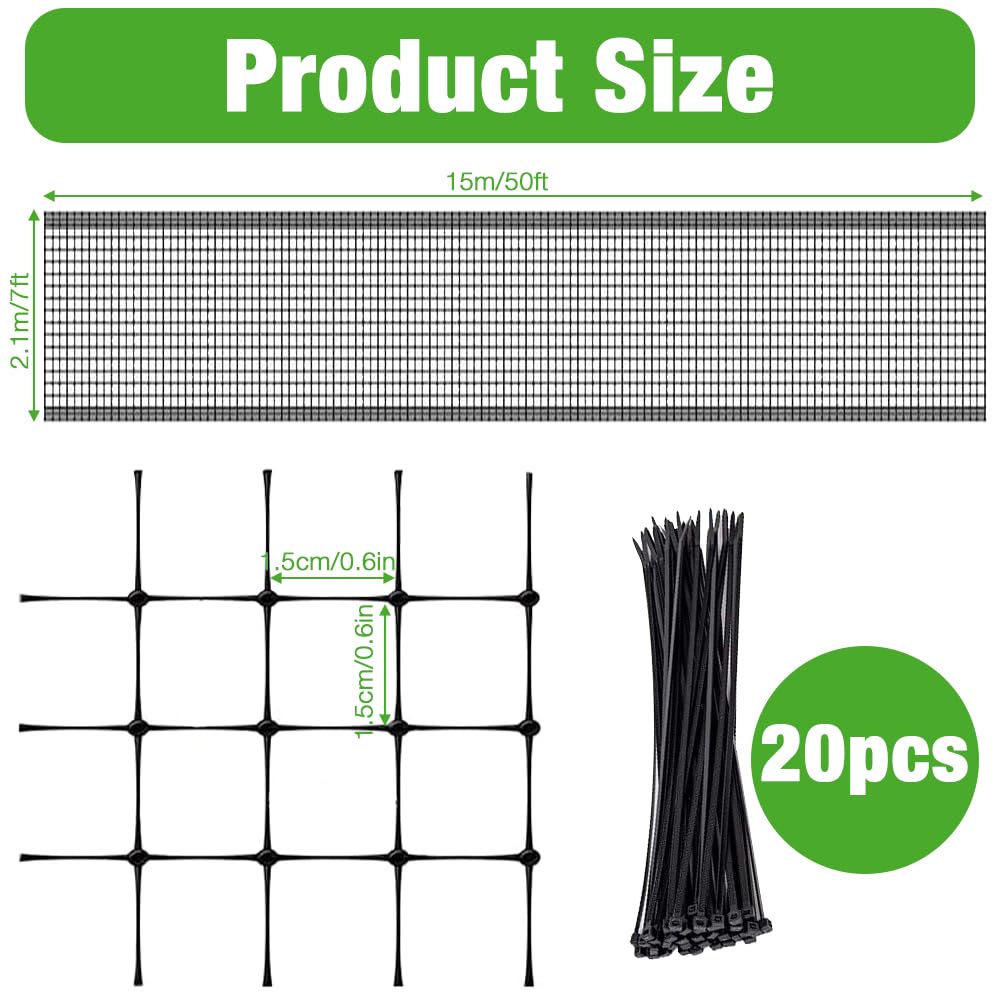 Mineup Garden Netting, 2.1x15m(7 * 50FT) Bird Netting Garden Netting Reusable, Bird Netting for Garden with 20x Cable Ties - Image 3
