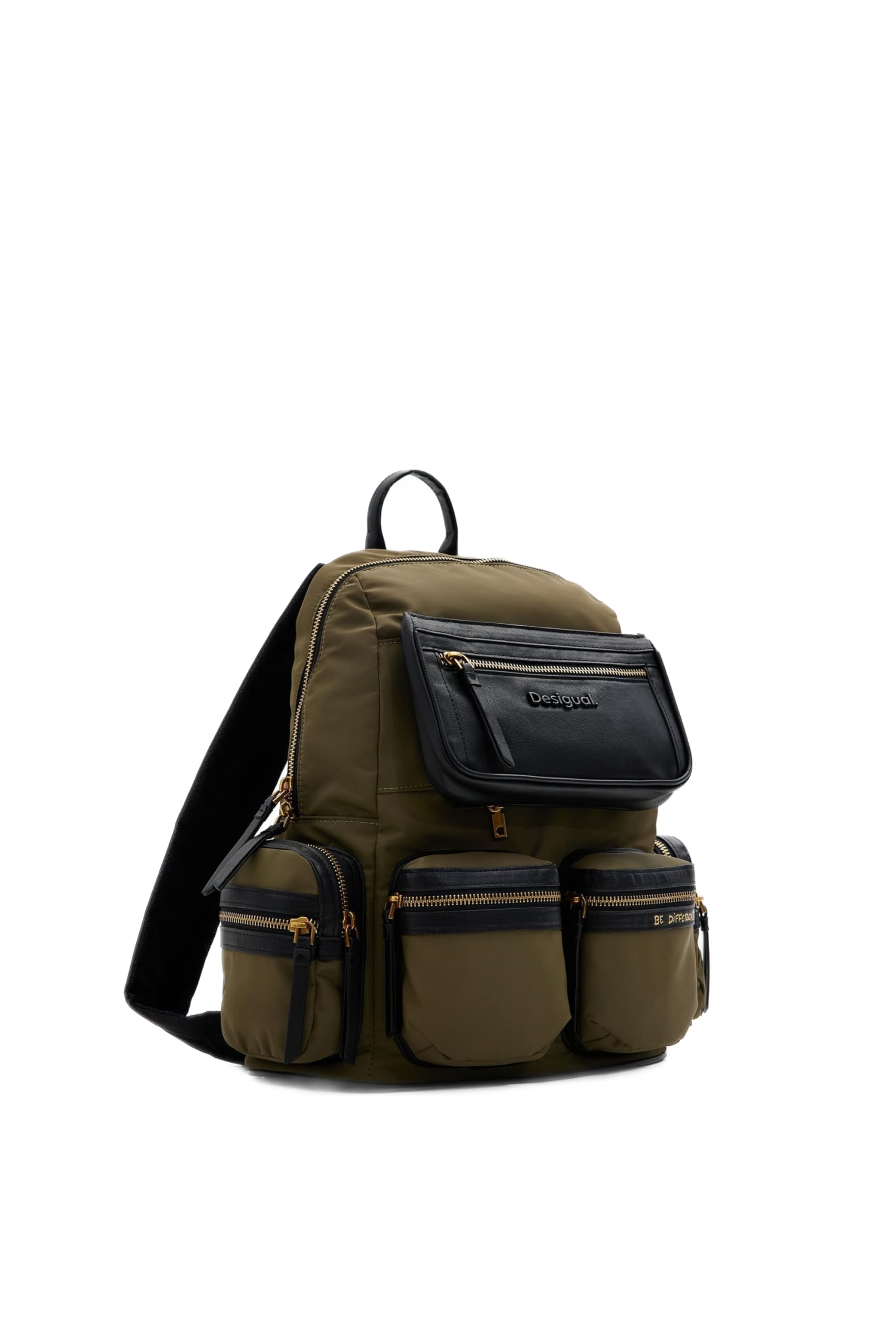 Desigual Mujer Verde Women's Accessories Nylon Backpack Medium, Einheitsgröße