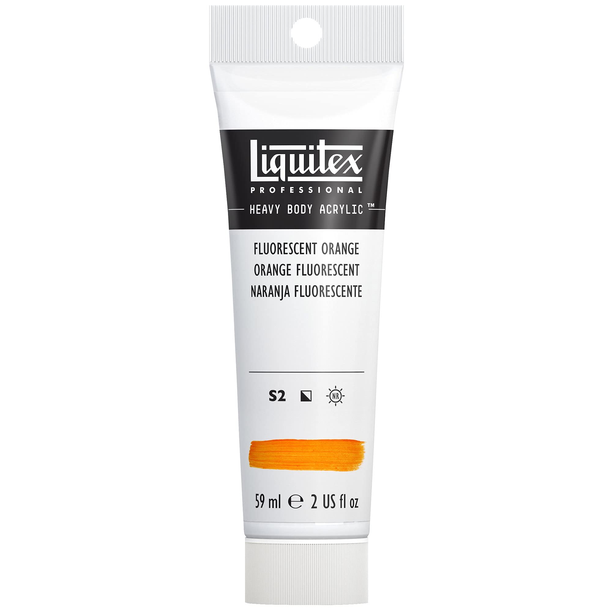 Liquitex 1045982 Professional Heavy Body Acrylfarbe in Künstlerqualität mit ausgezeichneter Lichtechtheit in buttriger Konsistenz, 59ml Tube - Fluo Orange
