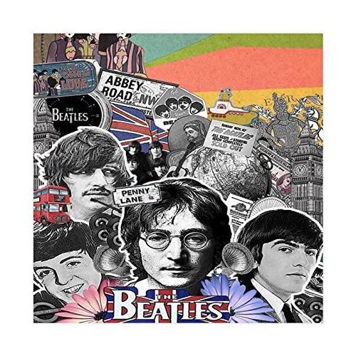 Poster The Beatles HD 2 sur toile – Décoration murale – Pour salon, chambre à coucher – Sans cadre : 50 x 50 cm - Les Beatles, Paul McCartney, John Lennon, RIngo Starr, George Harrison Poster The Beatles HD 2 sur toile - Décoration murale - Pour salon, chambre à coucher - Sans cadre : 50 x 50 cm