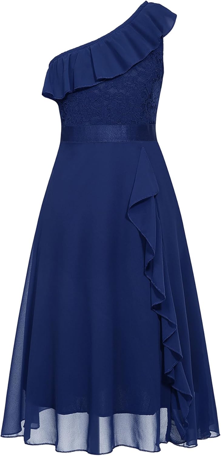 Girls Floral Lace Dress Easter Bridesmaid Vintage Formal Cocktail Party Swallowtail Swing Dresses 7-14 Years