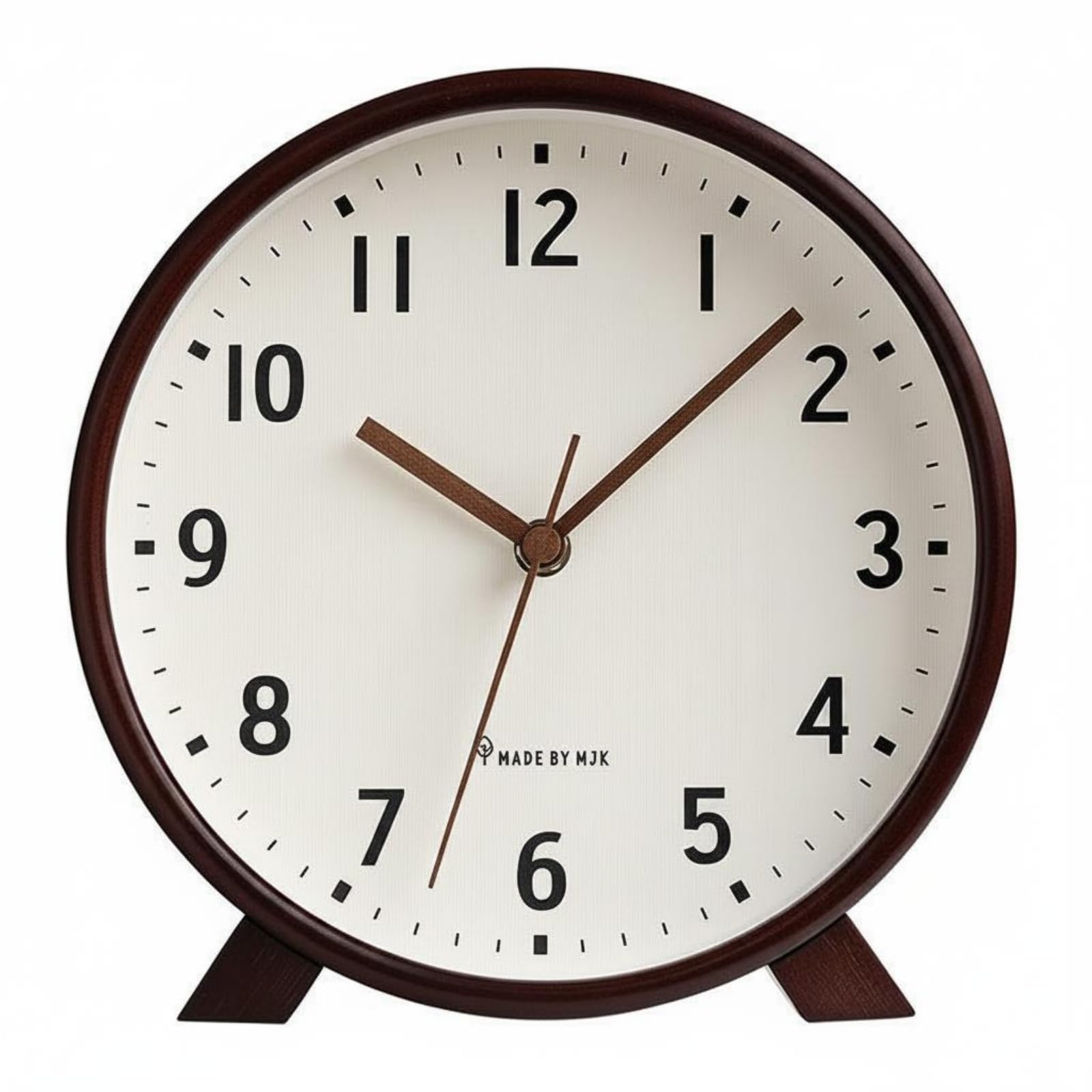 Leise Tischuhr Kompaktes Design Holz-Standuhr Umweltfreundliche Materialien Retro-Holzuhr für Wohnzimmer, Regal, Schreibtisch, Weiß, 10 Zoll