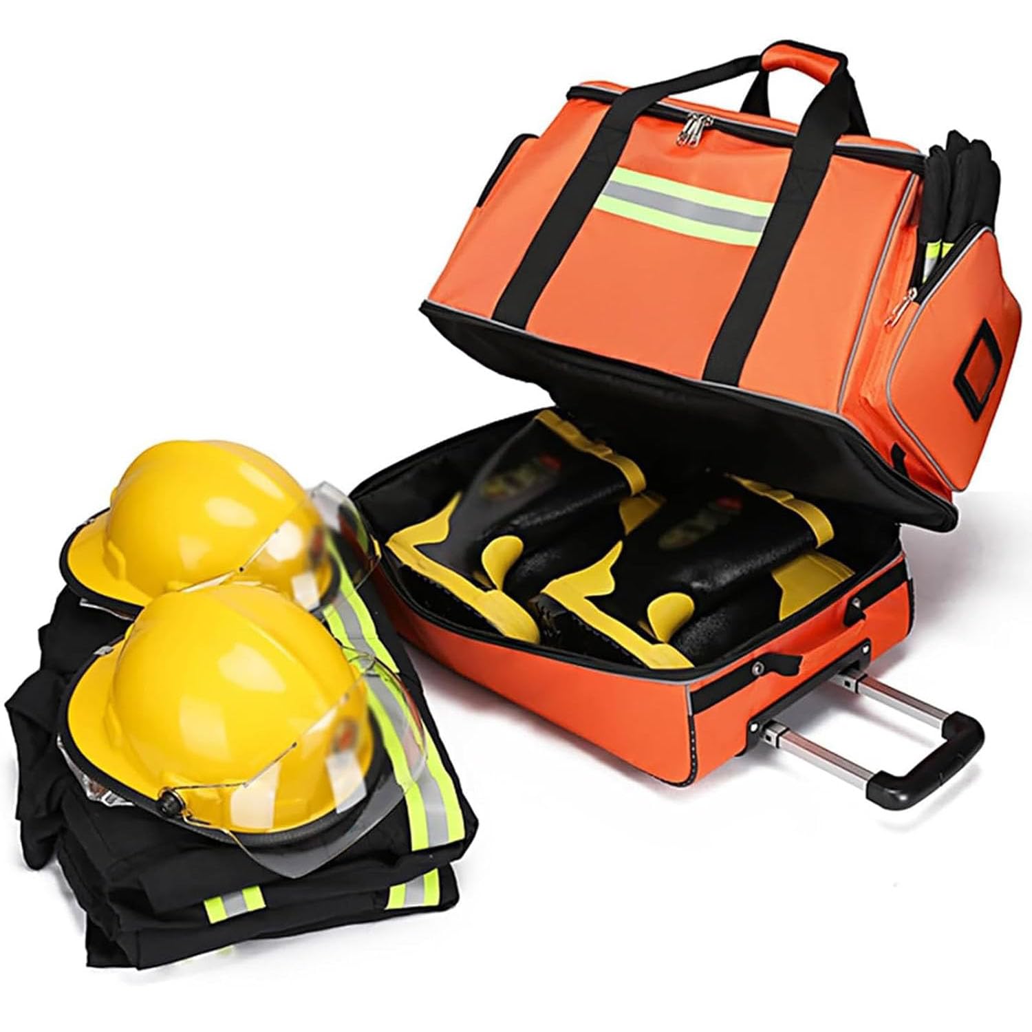 Bolsa de Primeros Auxilios de Emergencia, Bolsa de Primeros Auxilios portátil, Mochila de Alta Capacidad, Bolsa médica con Ruedas y Carrito Impermeable, Color Naranja