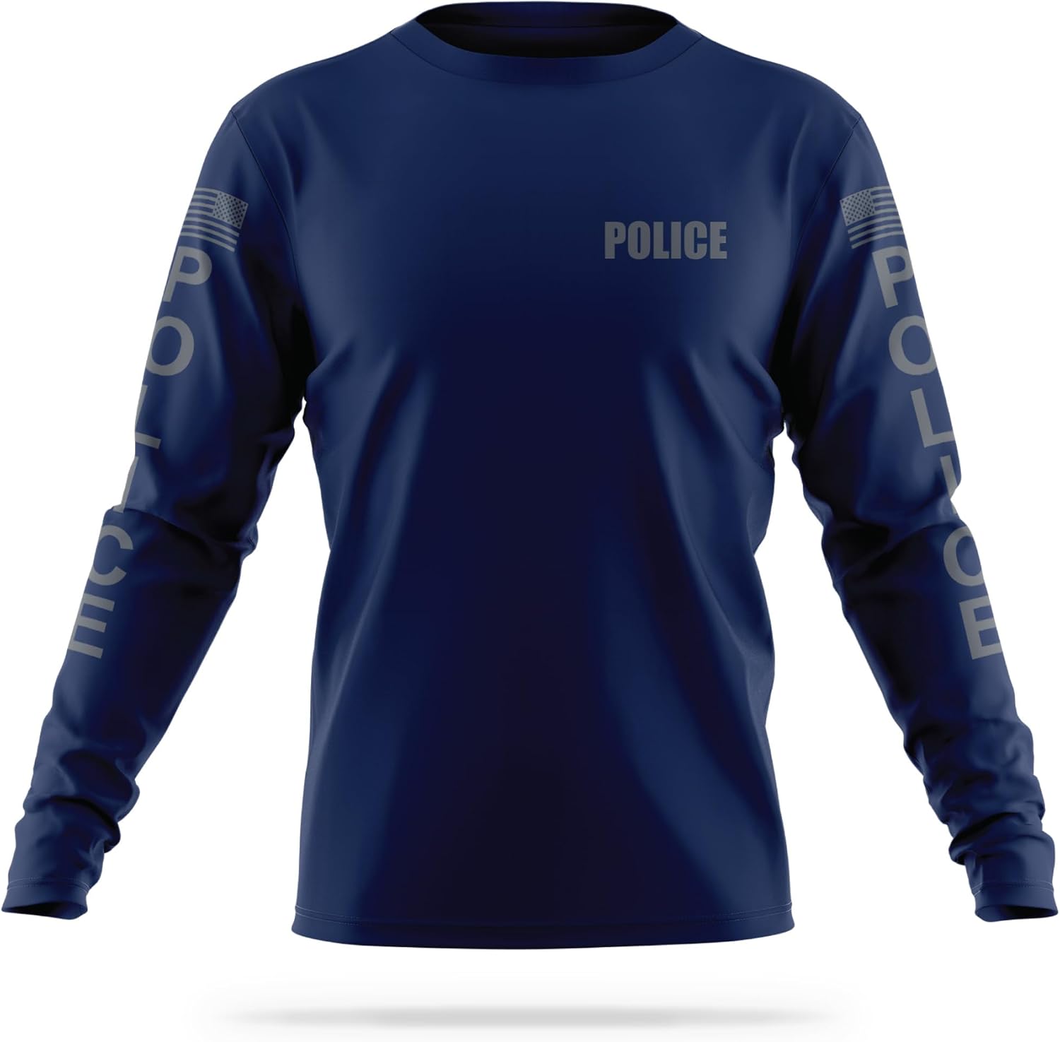 Police Utility Long Sleeve Shirts for Men - Moisture-Wicking Quick Dry Security Shirt, Lightweight USA Patriotic Apparel