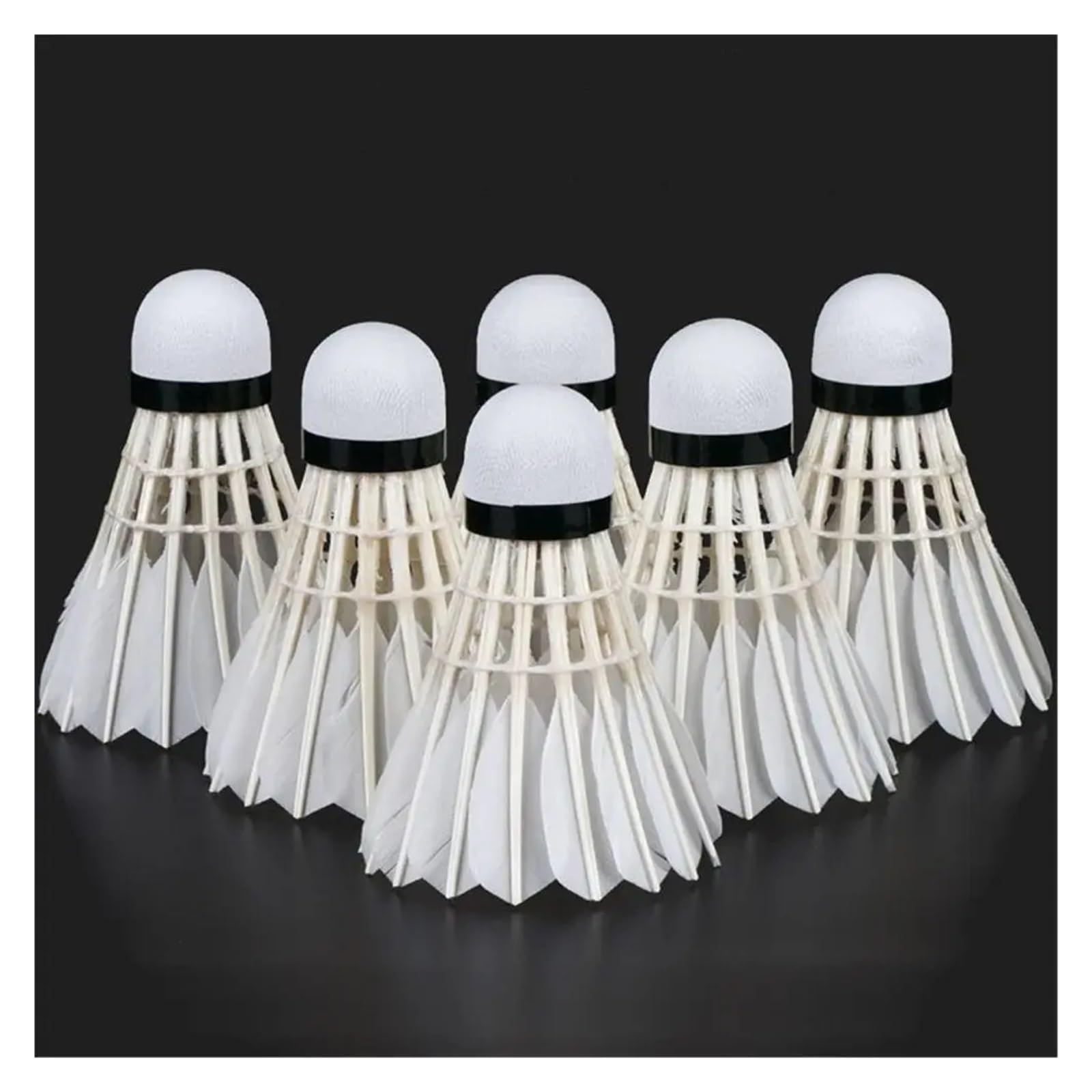 Volantes de Bádminton 3/6/12 Uds Volante de bádminton Profesional Pluma Ganso Negro Entrenamiento Deportivo Pelota Bádminton(12Pcs)
