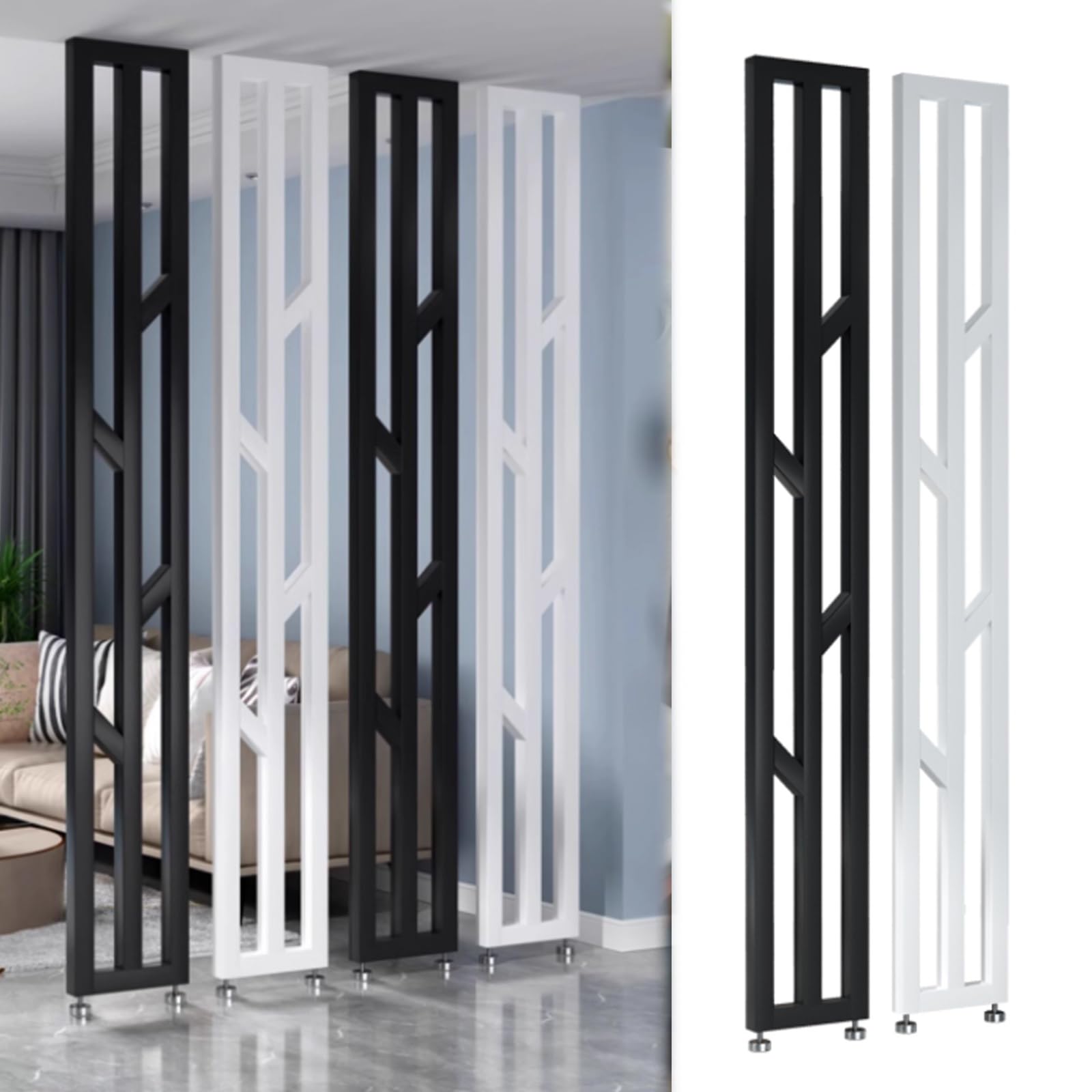 Cloison de séparation amovible en métal noir et blanc hauteur réglable pour bureau maison