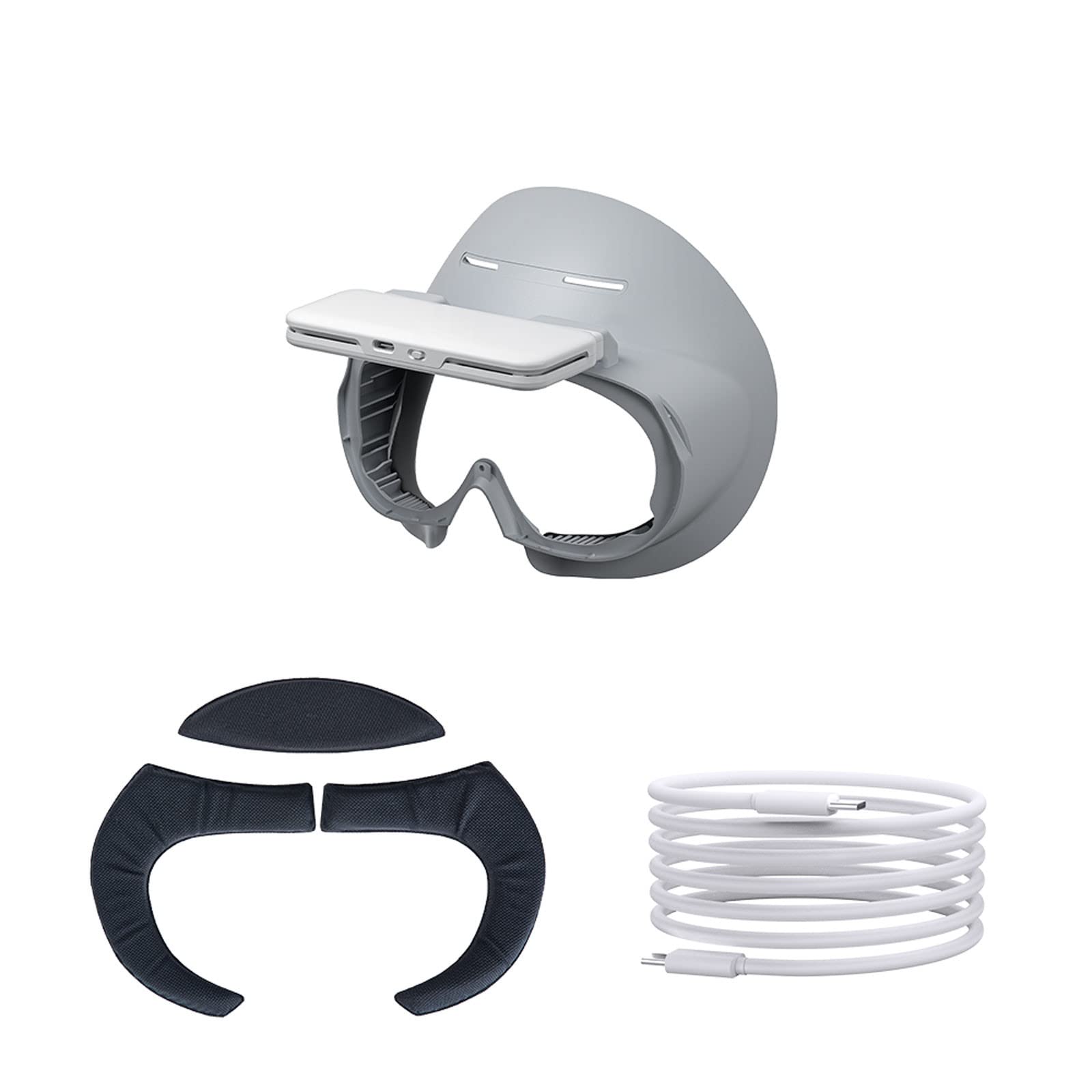VR Face Cover compatibile per Pico 4, VR Headset Cover Interface Pad Imbottitura per maschera facciale Imbottitura per staffa (Protezione del ventilatore + spugna di seta ghiacciata)
