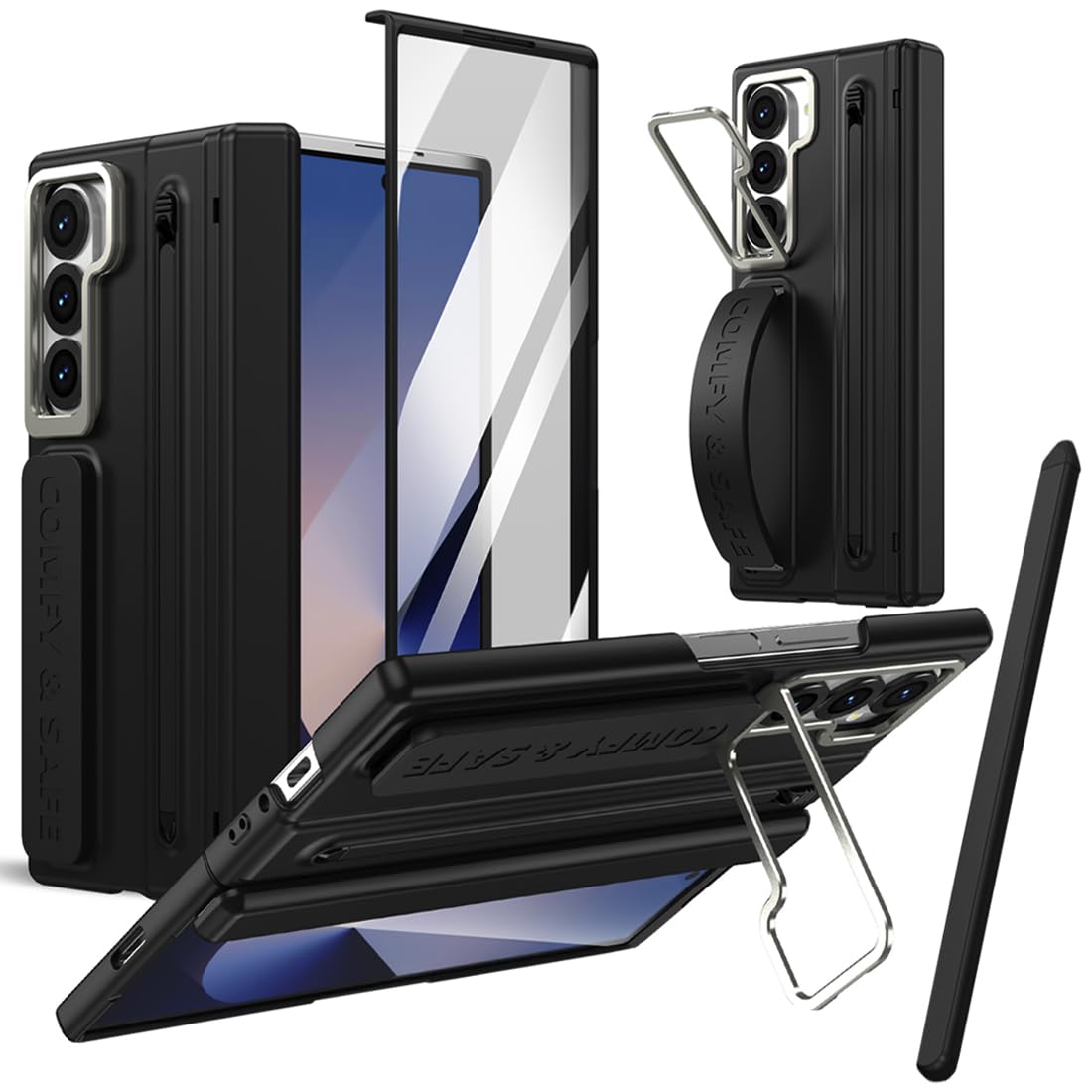 Coque avec béquille et emplacement S Pen pour Galaxy Z Fold5 gris - 7