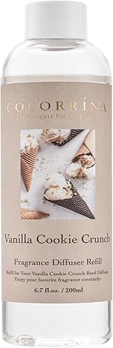 COCORRÍNA Recambio Aceite perfumado crujiente de vainilla para difusor de varillas de 6.7 onzas, fragancia del hogar para dormitorio, baño,