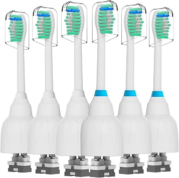Replacement Brush Heads Compatible with Philips Sonicare Screw-on HX7022 HX7023 Essence E-Series Electric Toothbrush - Refills Heads for HX5610, 6 Packs